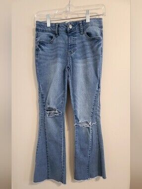 Colorful Planet Distressed Flare Jeans